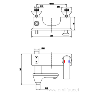 Bathroom tub and bath shower diverter converter